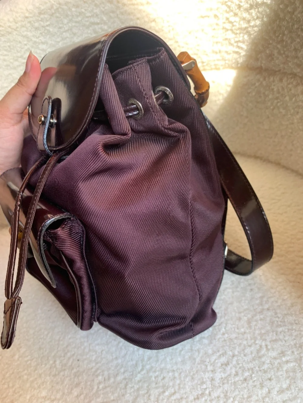 Gucci Bamboo mini Backpack Nylon/Leather